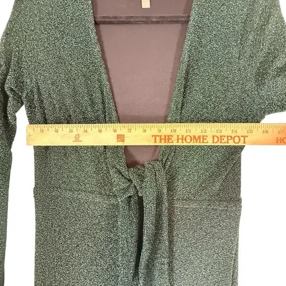 Show Me Your Mumu Martina GREEN GLITTER Jumpsuit Tie Front WOMENS SIZE LARGE Htf - Picture 5 of 9